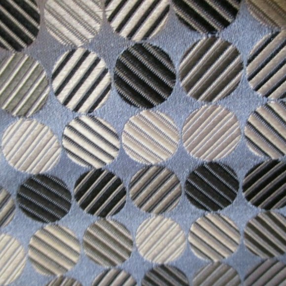 Woven Silk Tie Monochromatic Silver Dot - Picture 2 of 6